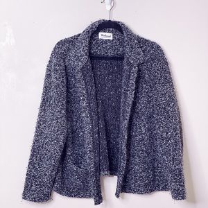 Black & White Marled Collared Cardigan